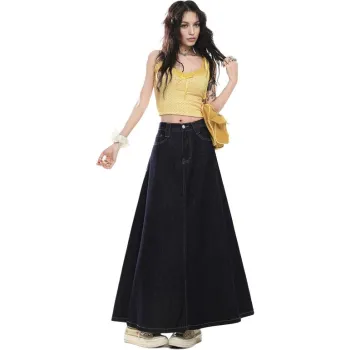 YINLEI Denim Long Skirt Women's