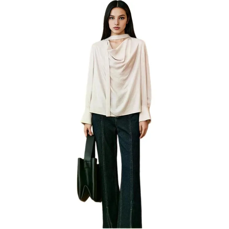 INSUN Shirts Women's Beige-2