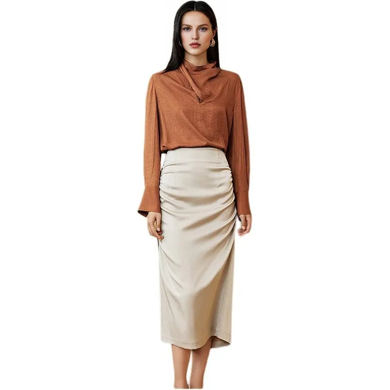 INSUN Shirts Women's Amber Orange-1