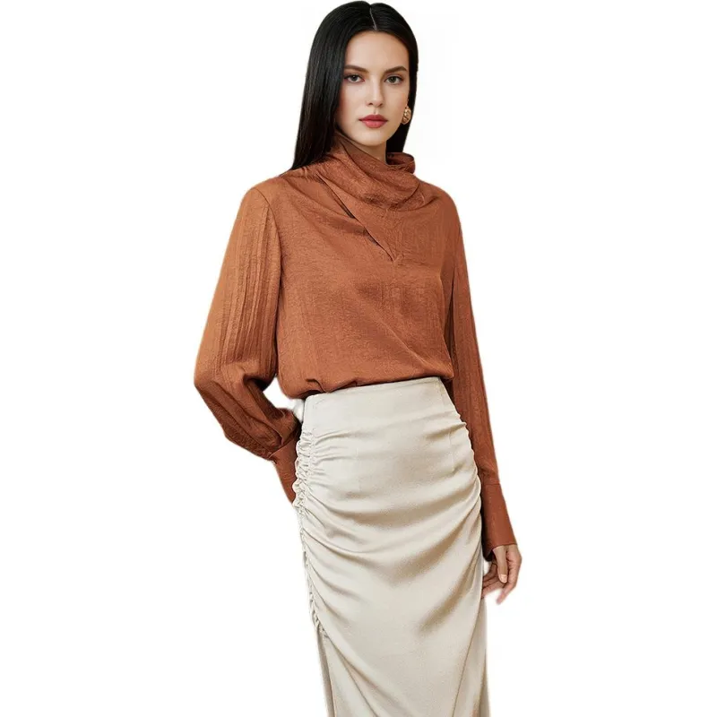 INSUN Shirts Women's Amber Orange-3