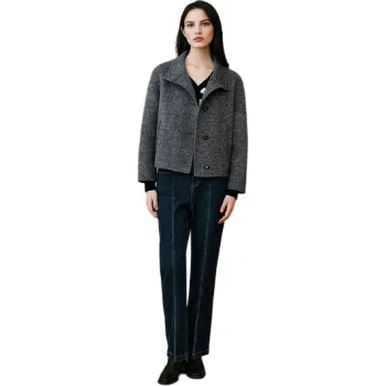 INSUN Cropped Coats Women's Gray