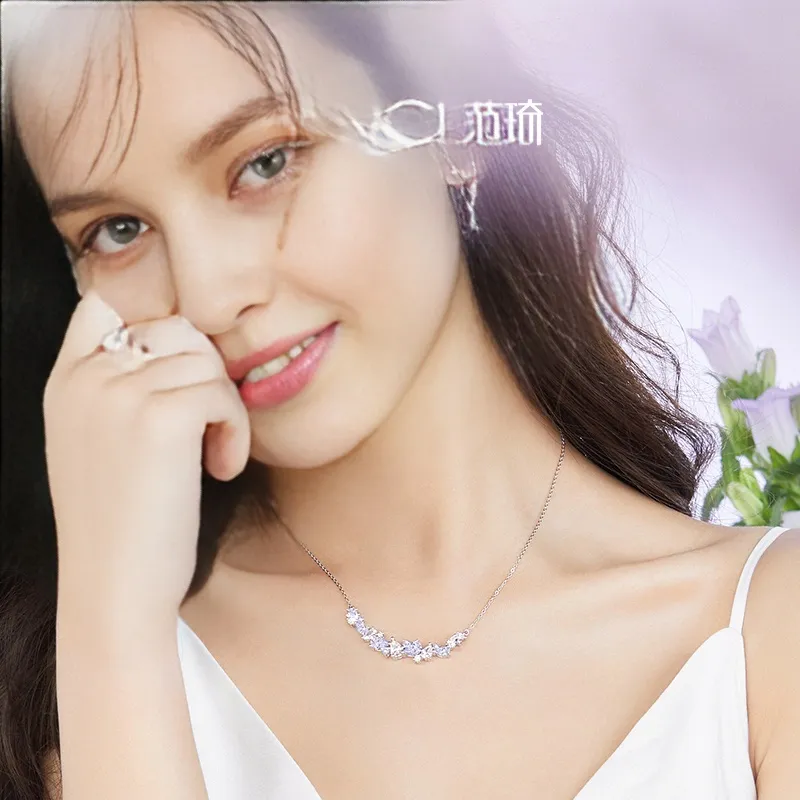 FANCI Wisteria Flower Series 925 Sterling Silver Necklaces Women's-8