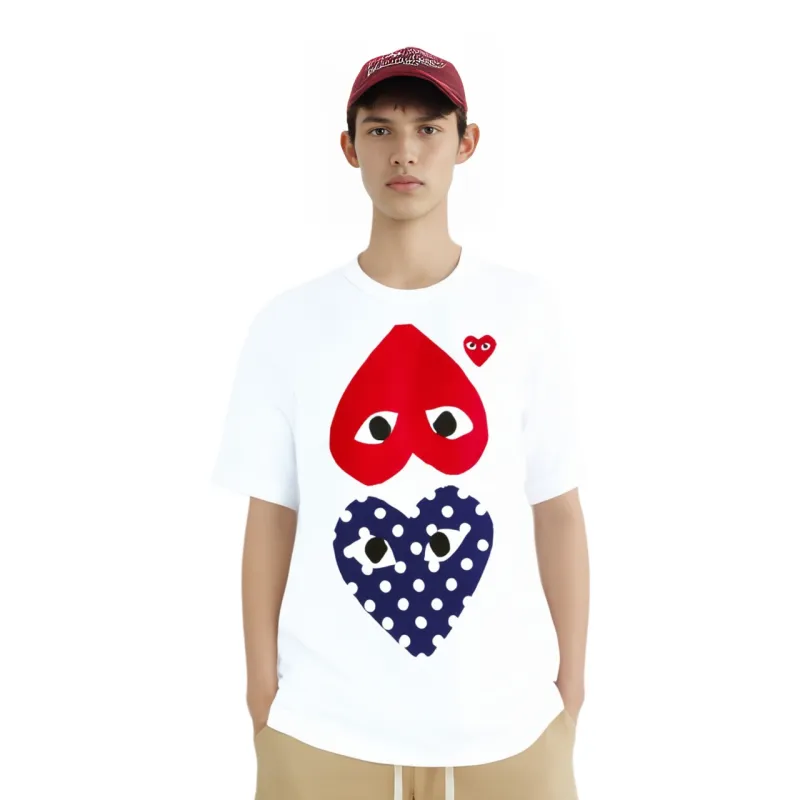 CDG Play Polka Dot Mirror T-Shirt-2