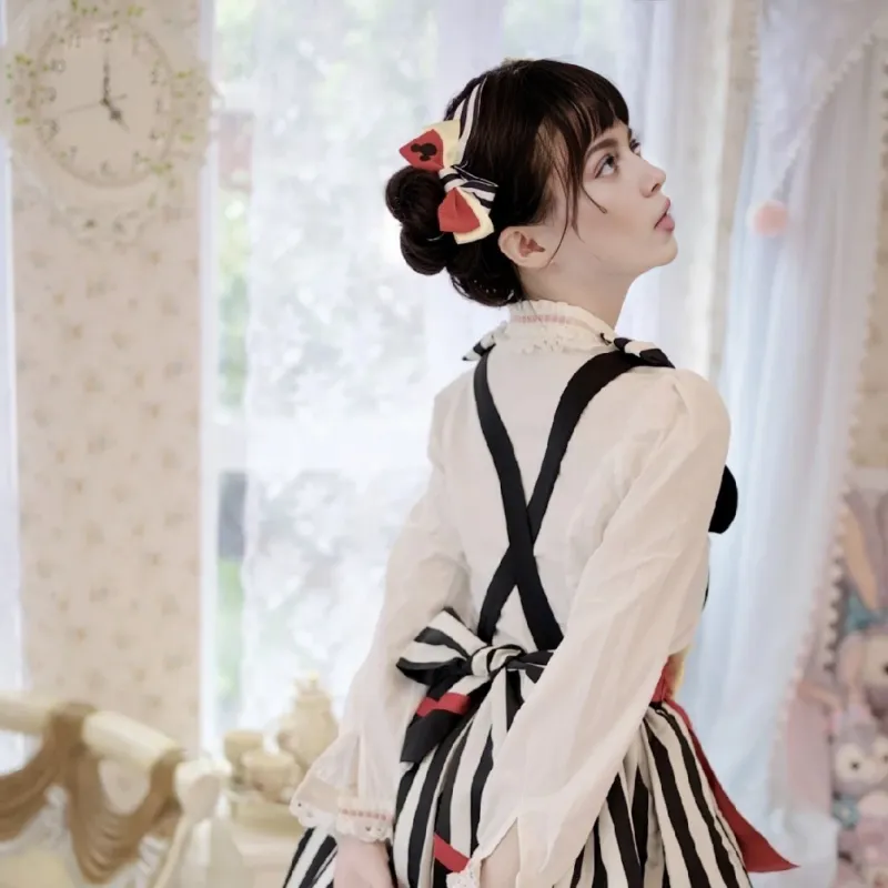 Disney X ANGELIC PRETTY Disney Lolita Dresses Women's Set Black White Skirt+Red Bowknot-3