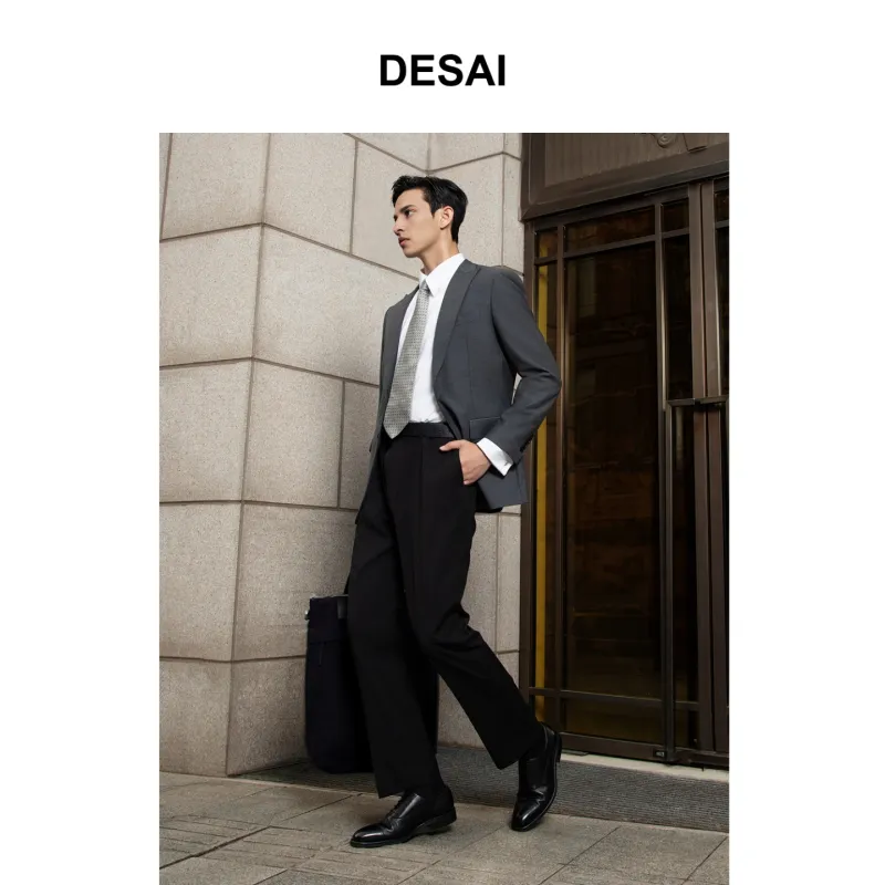 Desai Dress Shoes Men Low Top Black-4