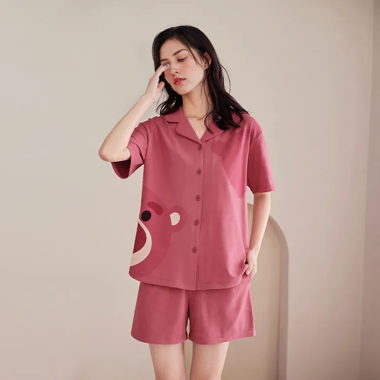 JINGYUN x Disney Pajama Set Women's Gift Box Set Berry Red-3