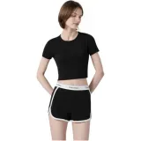 CALVIN KLEIN Modern Gravity Band Casual Shorts Women's Space Black