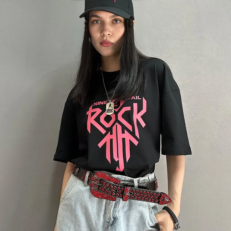 NINE NAIL 9 Section Spike Vintage Trendy Y2K Pin Buckle Stud Rhinestone Embellished Belt Belt Unisex Width  3.8cm-24