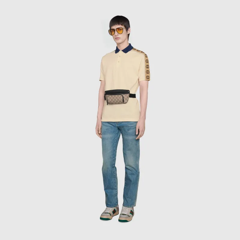 GUCCI Canvas One Shoulder Crossbody Bag, Sling Bag, Fanny Pack Unisex Ebony/Black-9