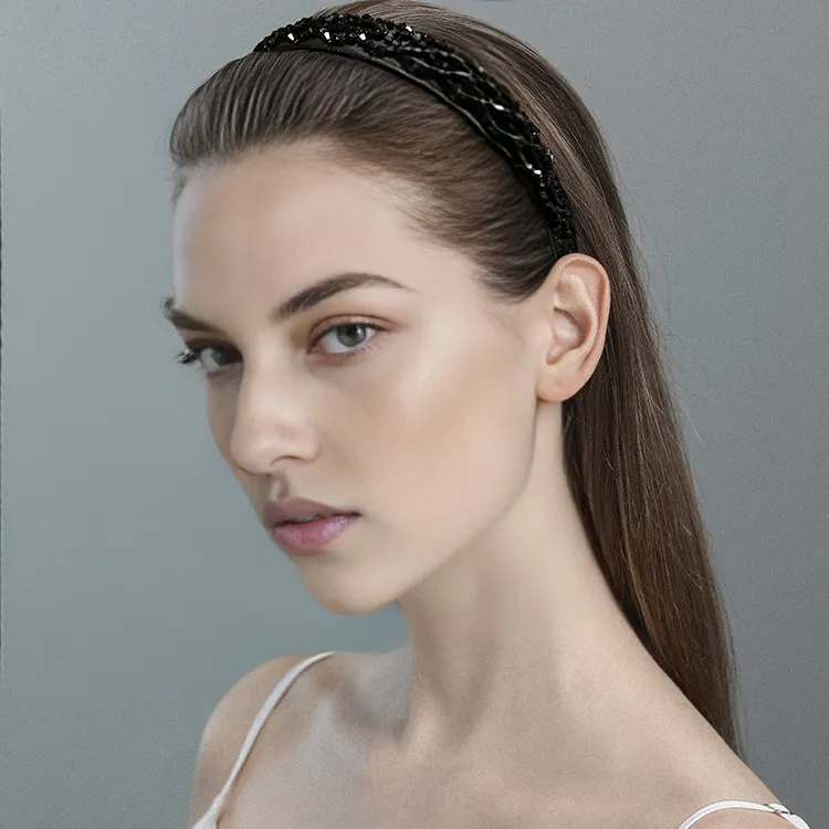 ROYALSASA Artificial Crystal Headbands Women's-5