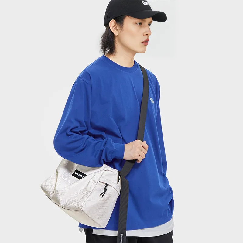 LIVEBOX EN DIRECT Nylon Fabric Gym Bag Shoulder Bag Crossbody Bag Medium Size Men's Multicolor-5