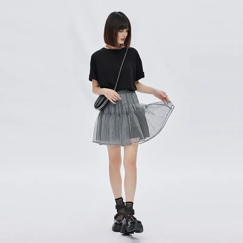 SOON FLOWER Casual Short Skirts Women's Black-3