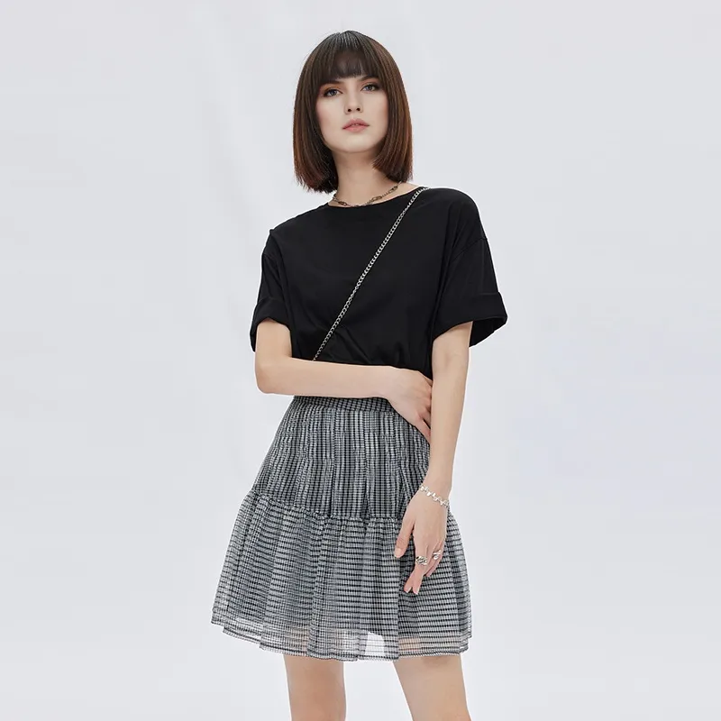SOON FLOWER Casual Short Skirts Women's Black-6