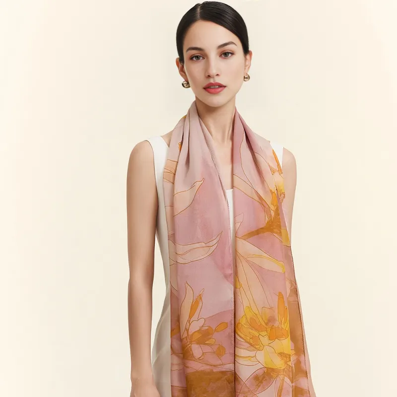 WENSLI 100% Mulberry Silk Scarves Women's-1