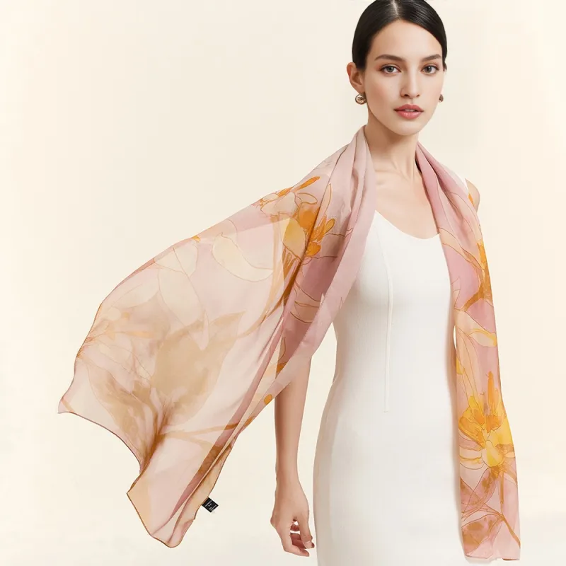 WENSLI 100% Mulberry Silk Scarves Women's-2