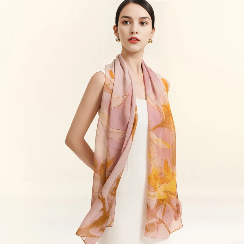 WENSLI 100% Mulberry Silk Scarves Women's-3
