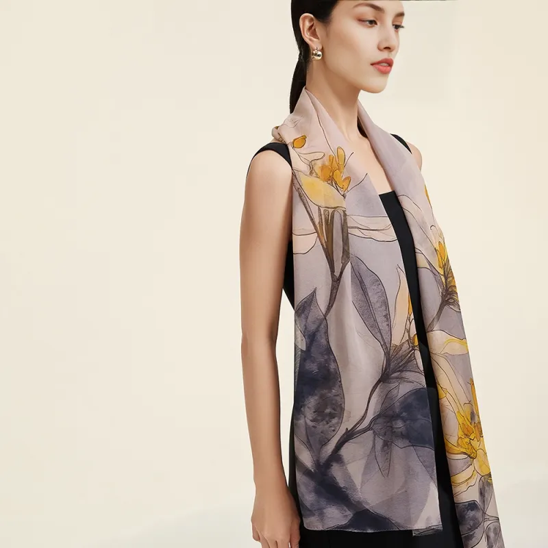 WENSLI 100% Mulberry Silk Scarves Women's-6
