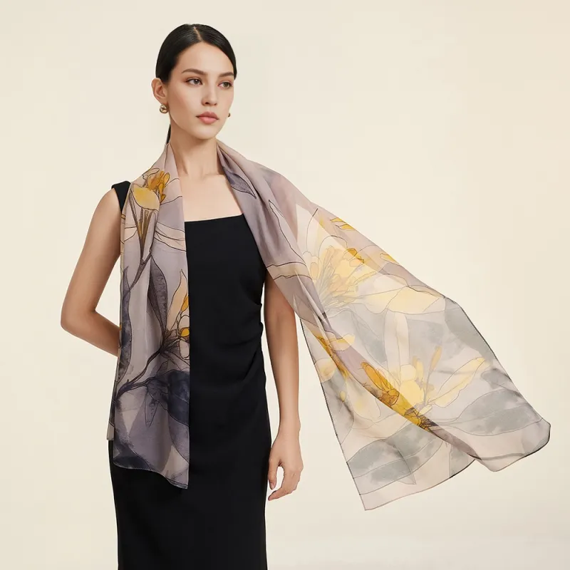 WENSLI 100% Mulberry Silk Scarves Women's-7