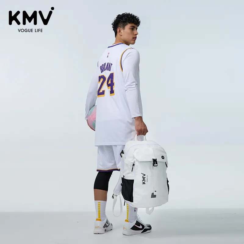 KMV Polyester Backpack Unisex Black/White-26