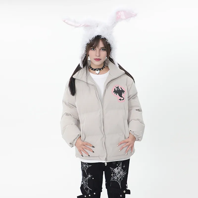 LBPC Ghost Demon Thermal Thickened Stand Collar Puffy Puffer Jacket With Light Effect Unisex-10