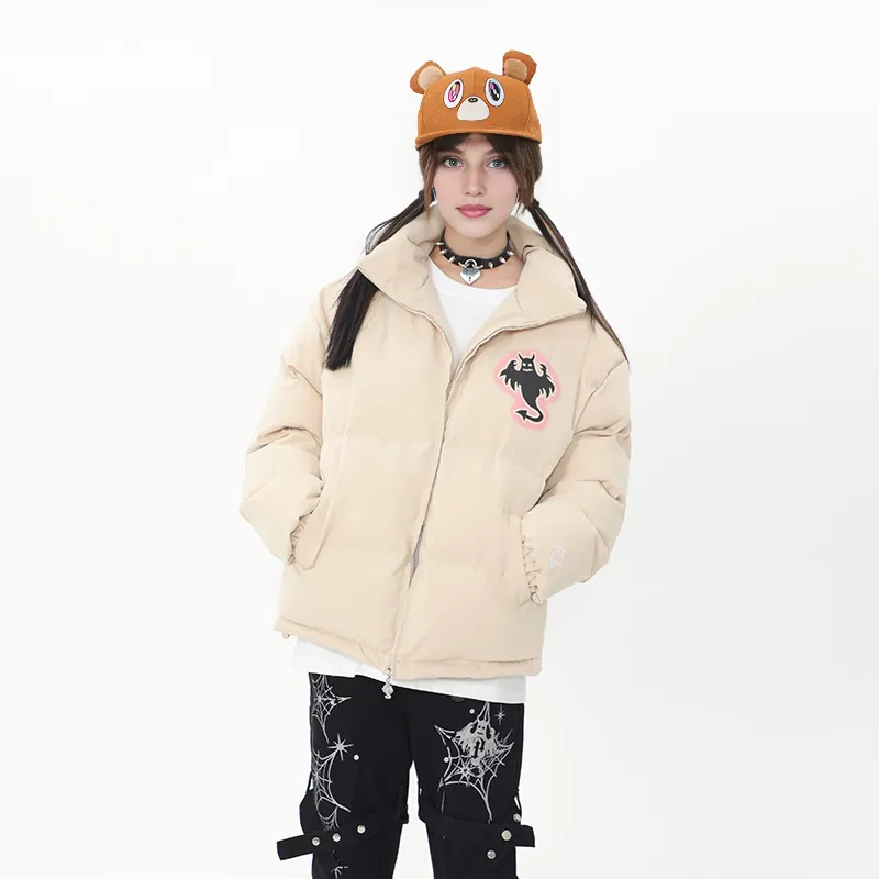 LBPC Ghost Demon Thermal Thickened Stand Collar Puffy Puffer Jacket With Light Effect Unisex-15