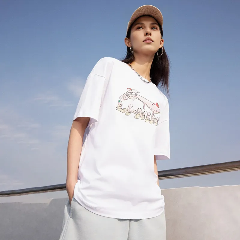 LiNing Sports Fashion Collection T Shirt Women's Standard White-3