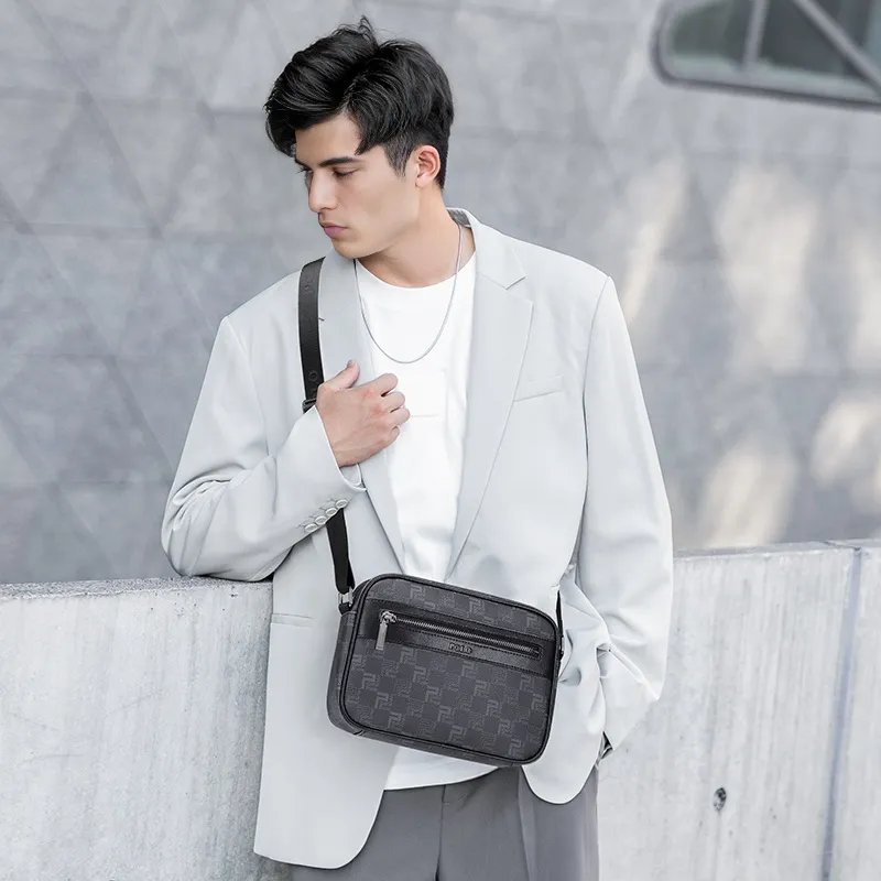 POLO PVC Synthetic Leather Shoulder Bag Regular Men's Black-1