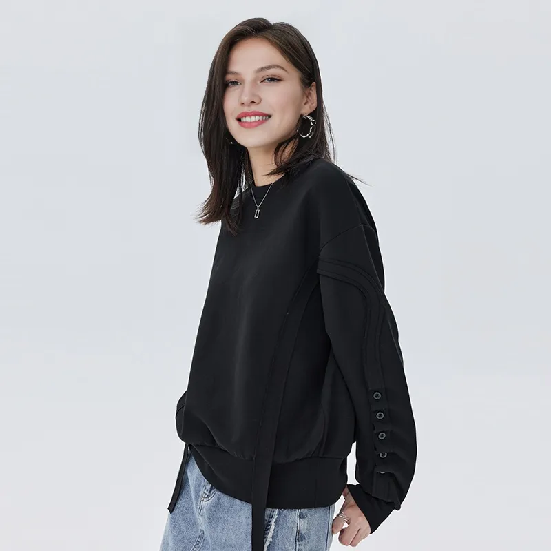 SOON FLOWER Winter Sweatshirt Women's Black-5