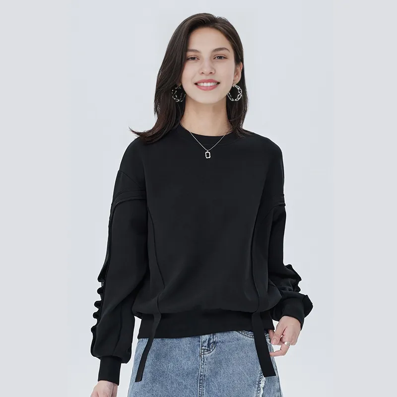 SOON FLOWER Winter Sweatshirt Women's Black-6