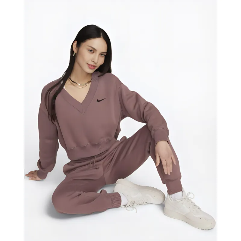 Nike Sportswear Phoeni Sweatshirt Women's Smokey Mauve Red-2