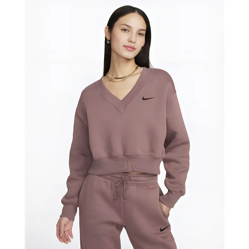Nike Sportswear Phoeni Sweatshirt Women's Smokey Mauve Red-3