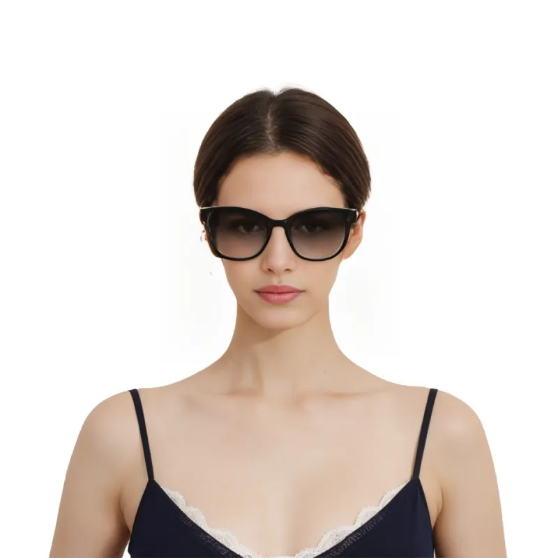 GUCCI Red-Green Webbing Acetate Square Frame Sunglasses Black-1