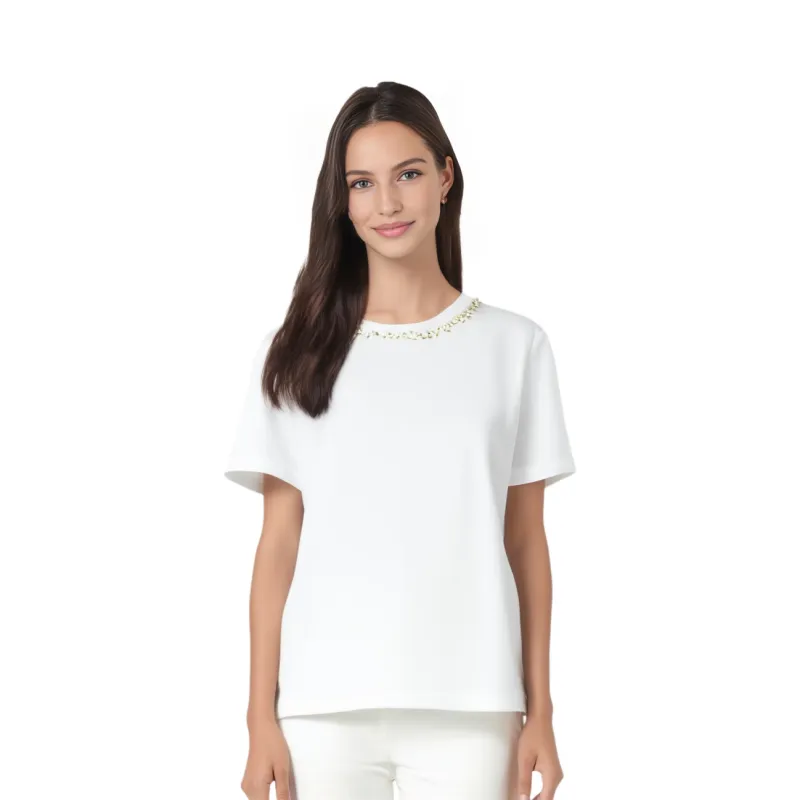 Fabiana Filippi Bead Embellished Jersey T Shirt-3