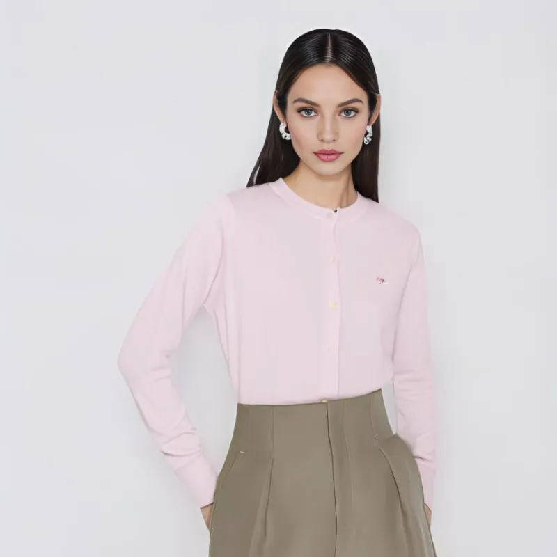 Maison Kitsune BABY FOX Series SS24 Sweater Women's Light Pink-2