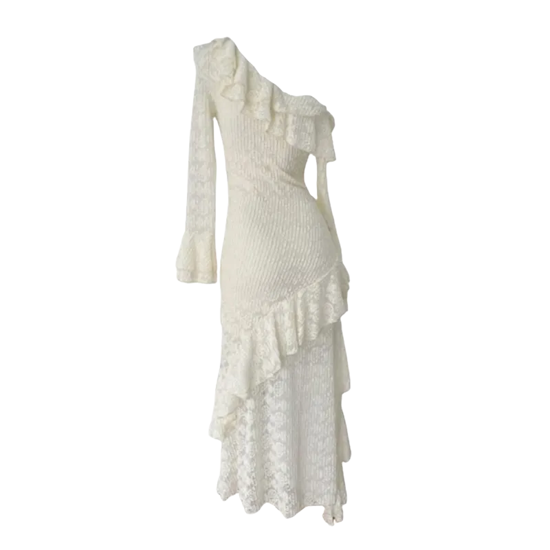 Incolore Long Sleeved Dress Women's White-1
