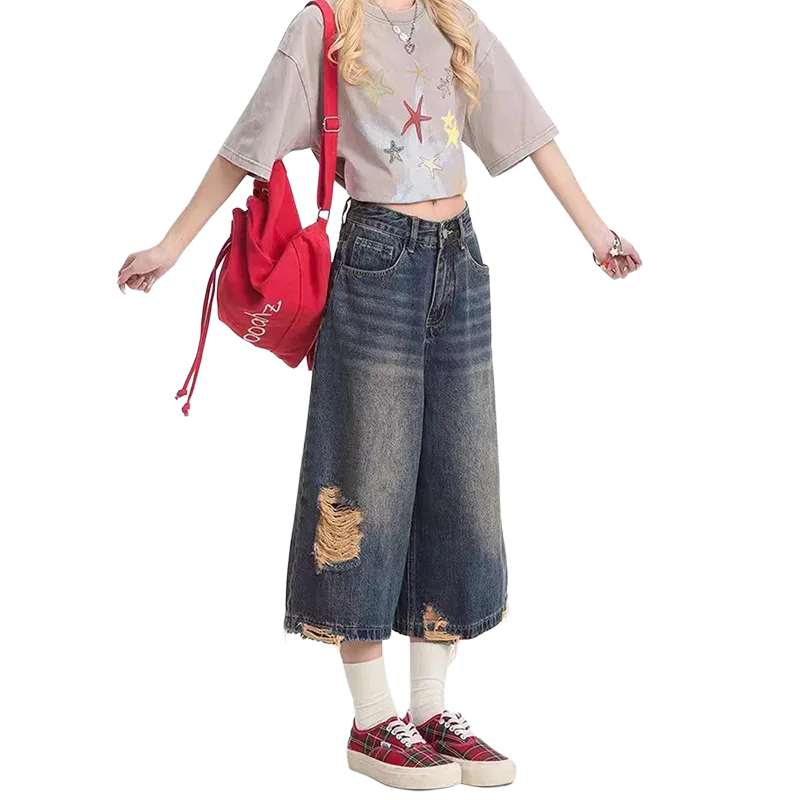 PVPVPV Denim Shorts Unisex Vintage-3