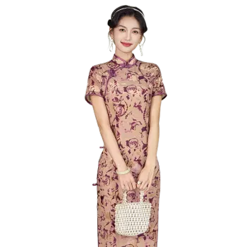 ENEESSI Spring Summer Release Cheongsam Women's Purple Gray