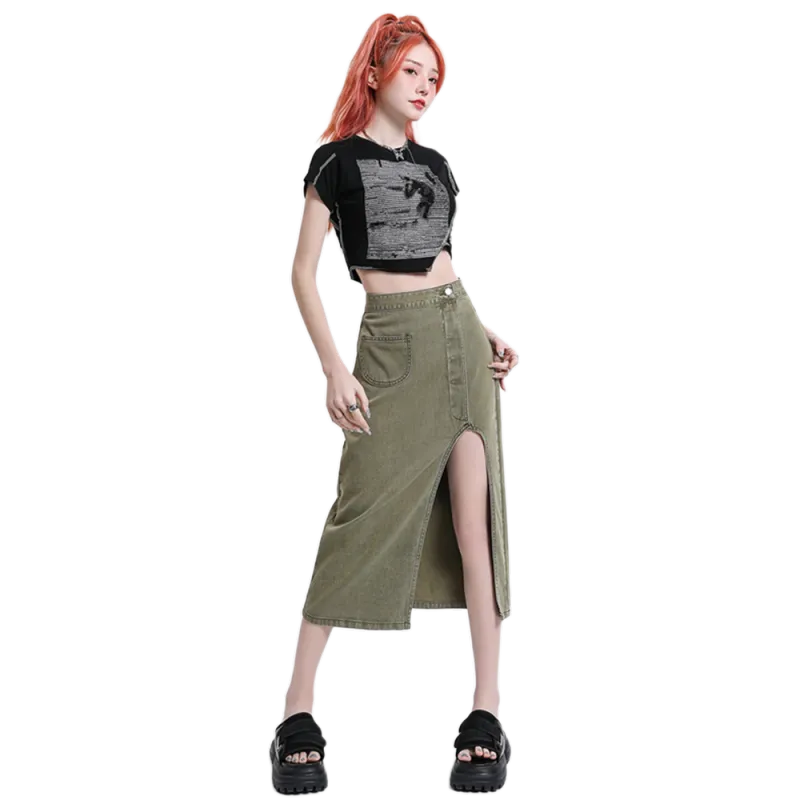 Zomuros Denim Long Skirt Women's-7