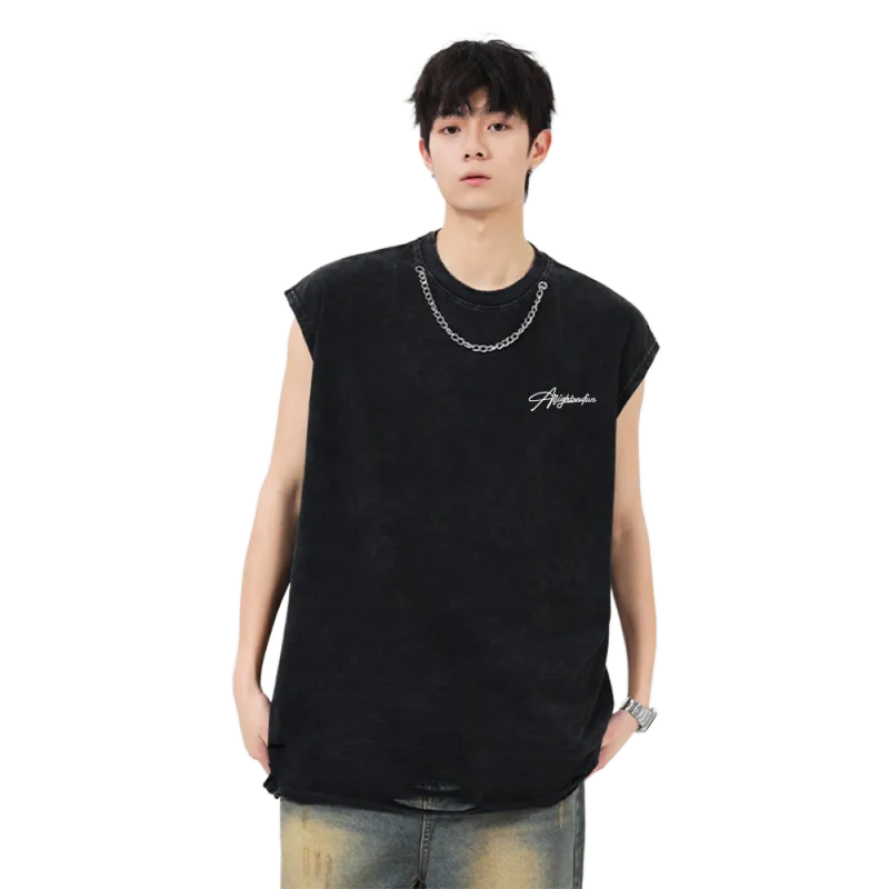 7 SEVFUN Tank Tops Unisex Washed Black-2