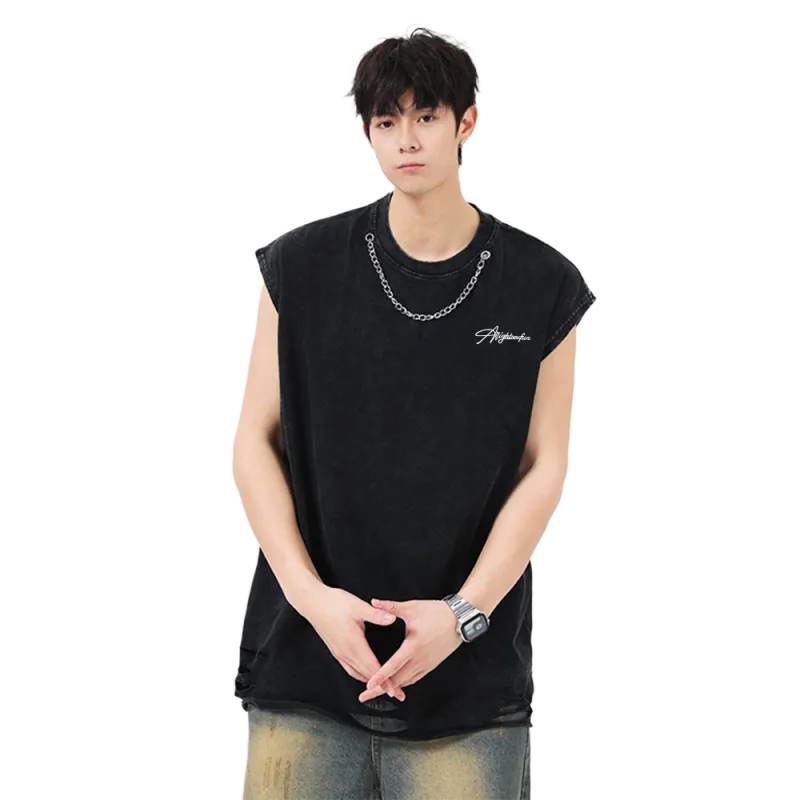 7 SEVFUN Tank Tops Unisex Washed Black-3