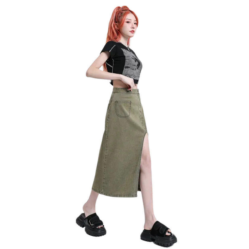 Zomuros Denim Long Skirt Women's-8