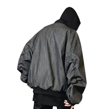 M MAICCO Jackets Coats Men's Dark Gray PU Leather