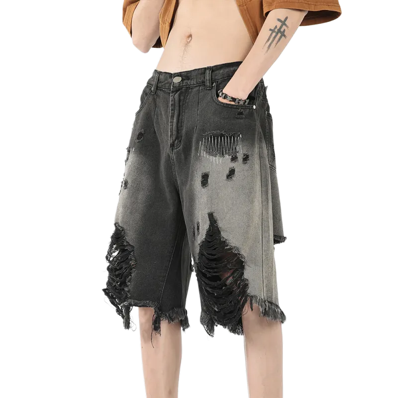 Zomuros Denim Shorts Unisex Black-4