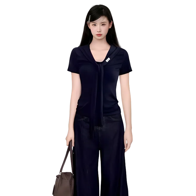 GOSO T Shirts Women's Navy Blue-3