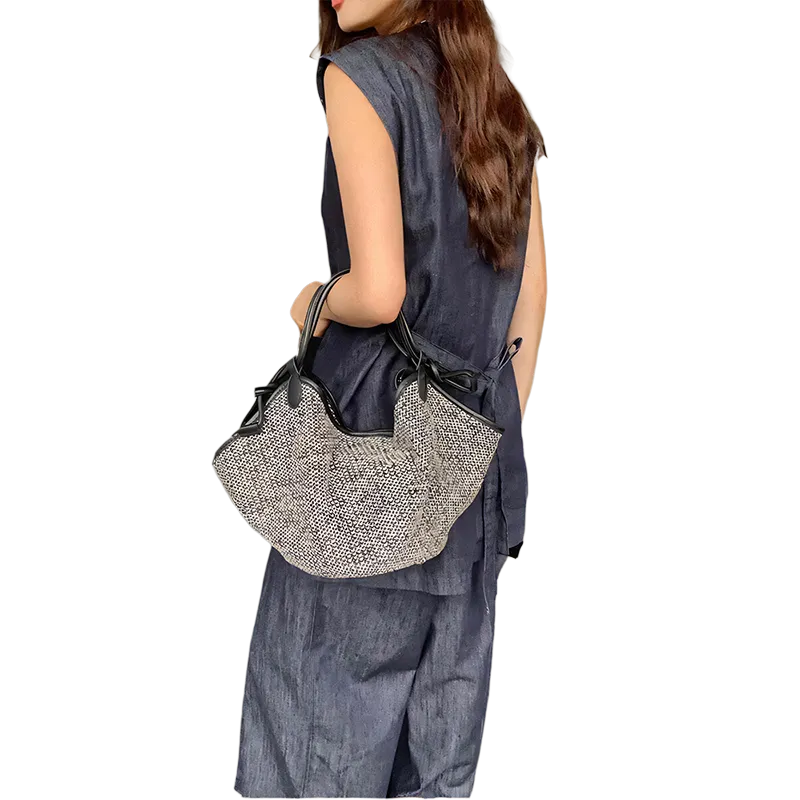 BEMIX PETS Straw Woven Shoulder Bag Women's Multicolor-5