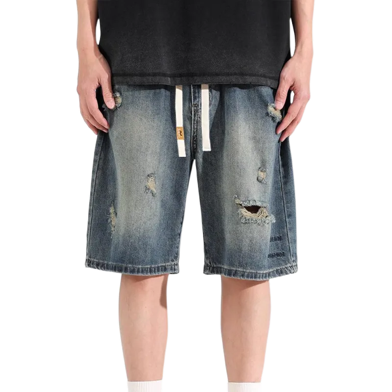 FRQ Denim Shorts Unisex Vintage Blue-1