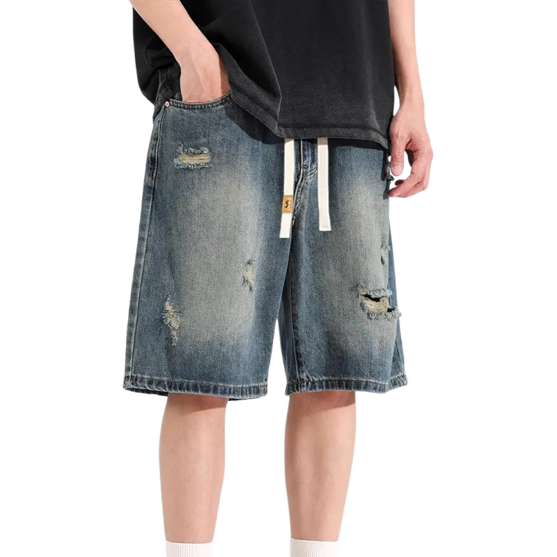 FRQ Denim Shorts Unisex Vintage Blue-2