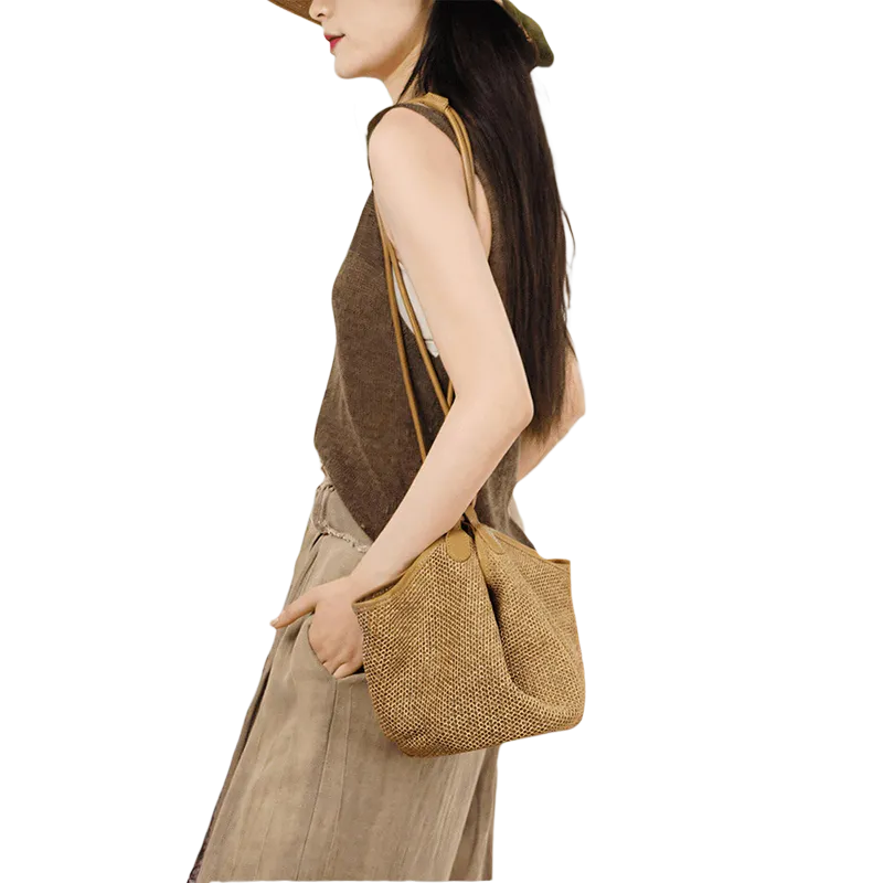 BEMIX PETS Straw Woven Shoulder Bag Women's Multicolor-1