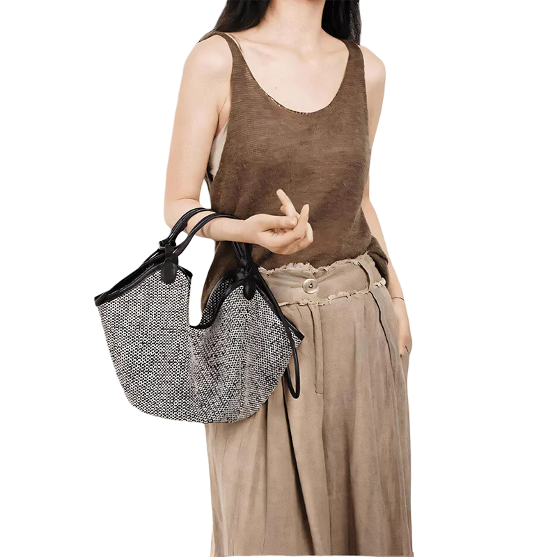 BEMIX PETS Straw Woven Shoulder Bag Women's Multicolor-4