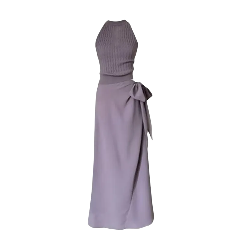 AFGGD Sleeveless Dresses Women's Purple Blue Clothing Sets-1